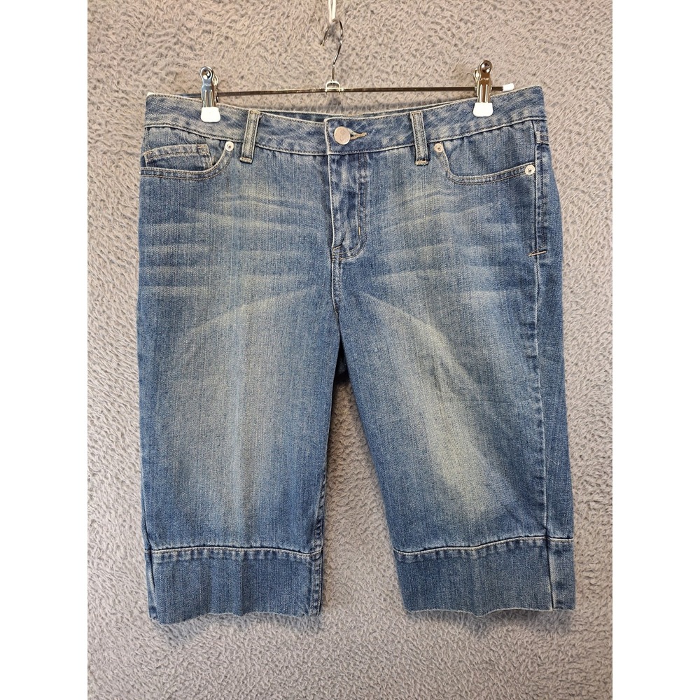 Thalia Sodi Jeans Shorts Womens 11/12 (Fits 34x14) Blue Denim Comfort Low Rise